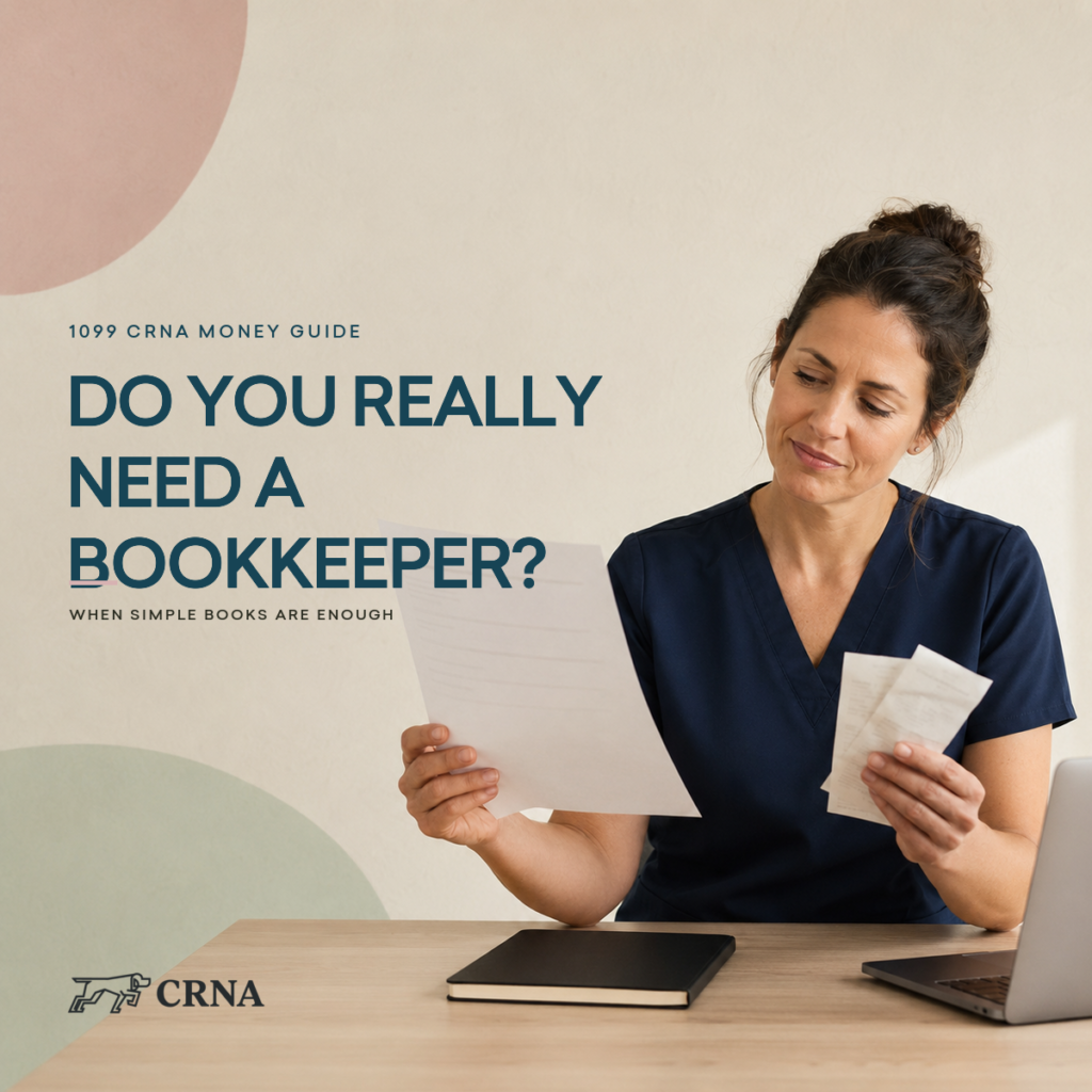 CRNA reviewing a simple business statement and deciding whether monthly bookkeeping is necessary